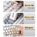 7 in 1 Actionable Computer Keyboard Cleaner Kit for Laptop AirPods Earphones Brush Set - Image 15