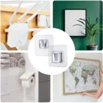 Double-Sided Adhesive Wall Hooks Hanger Strong Transparent Suction Cup Sucker Hooks Kitchen Bathroom Storage Plug Socket Holders - Image 5