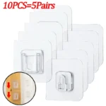 Double-Sided Adhesive Wall Hooks Hanger Strong Transparent Suction Cup Sucker Hooks Kitchen Bathroom Storage Plug Socket Holders - Image 7