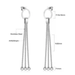 LUXUKISSKIDS Stainless Dangling Earrings Long Tassel Drop Golden Pendients Korean Fashion Women Fairy Wedding Party Accessories - Image 41