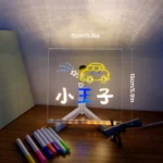 LED Note Board Night Light with 7 Pens | Kids DIY Drawing Gift Acrylic Pad - Image 9