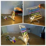 LED Note Board Night Light with 7 Pens | Kids DIY Drawing Gift Acrylic Pad - Image 4