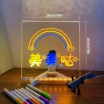 LED Note Board Night Light with 7 Pens | Kids DIY Drawing Gift Acrylic Pad - Image 7