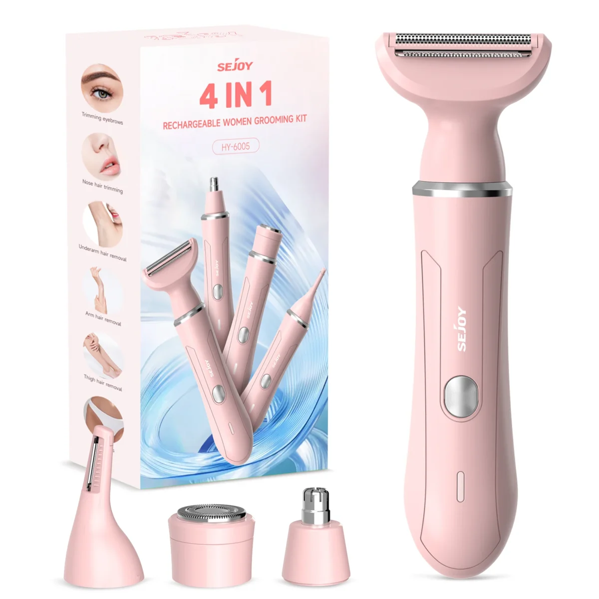 Sejoy 4-in-1 Electric Lady Shaver Painless Cordless Epilator & Trimmer Razor - Image 8